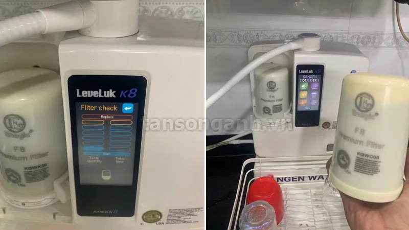 Thay lõi máy lọc nước ion kiềm Kangen Leveluk K8