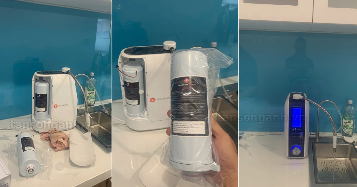 Thay lõi lọc ion kiềm Fuji Smart