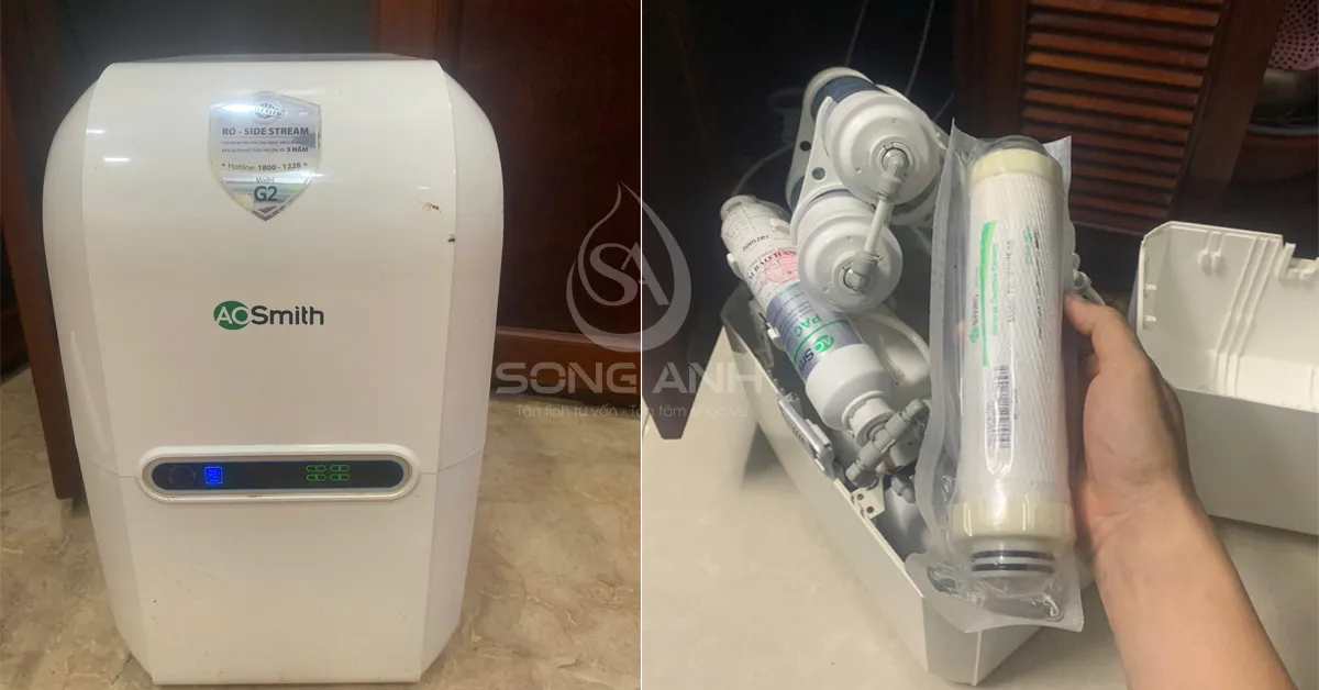 Thay lõi máy lọc nước Ao Smith